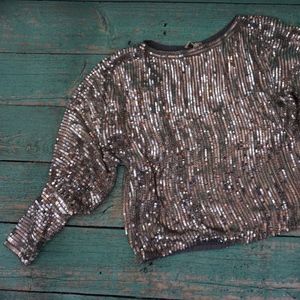 Vintage Sliver Sequin Top